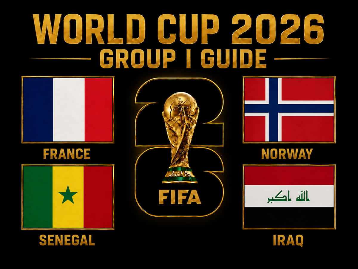 World Cup 2026 Group I Guide featured image with France, Senegal, Norway and Iraq flags around a gold World Cup trophy.