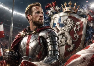 Harry Kane portrayed as a lion-hearted knight after leading England’s comeback win over DR Congo at the World Cup 2026.