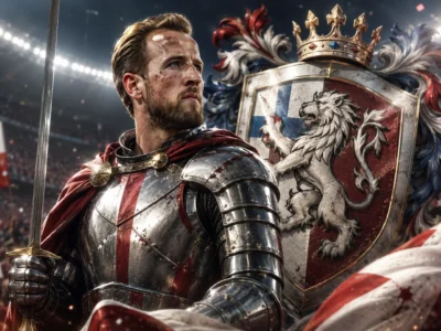Harry Kane portrayed as a lion-hearted knight after leading England’s comeback win over DR Congo at the World Cup 2026.
