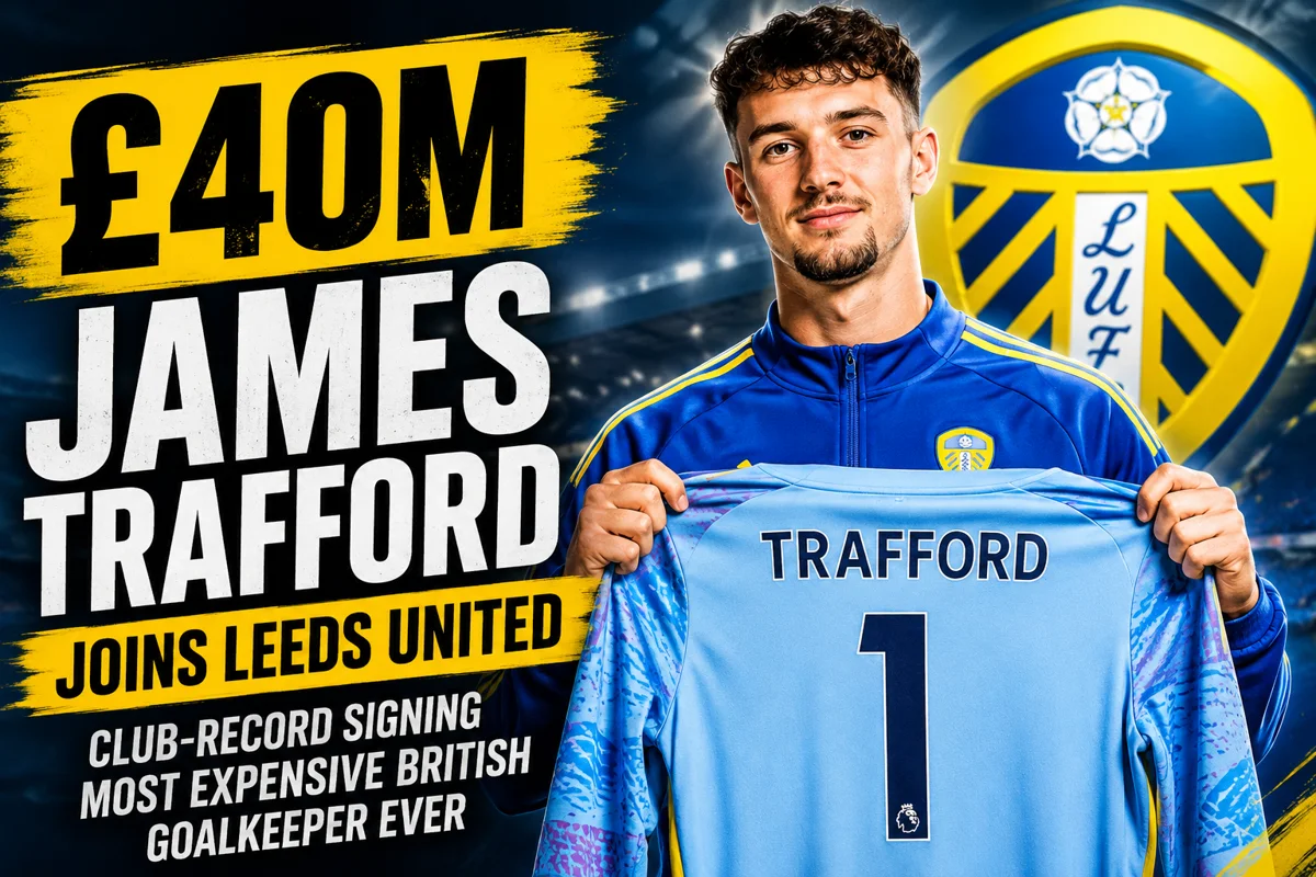 James Trafford joins Leeds United in a club-record £40m transfer featured image.
