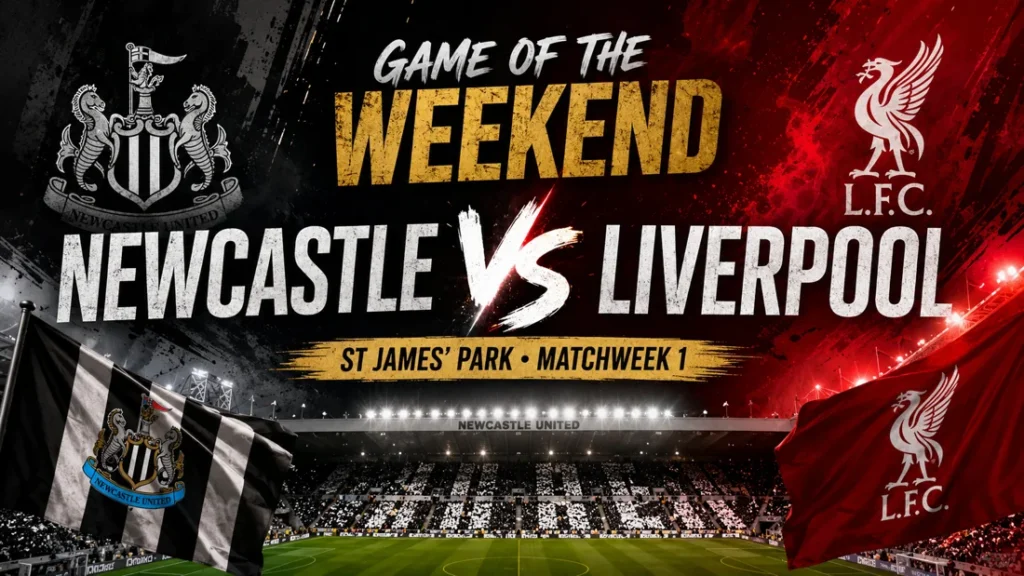 Newcastle vs Liverpool Game of the Weekend graphic for Premier League Matchweek 1 at St James' Park