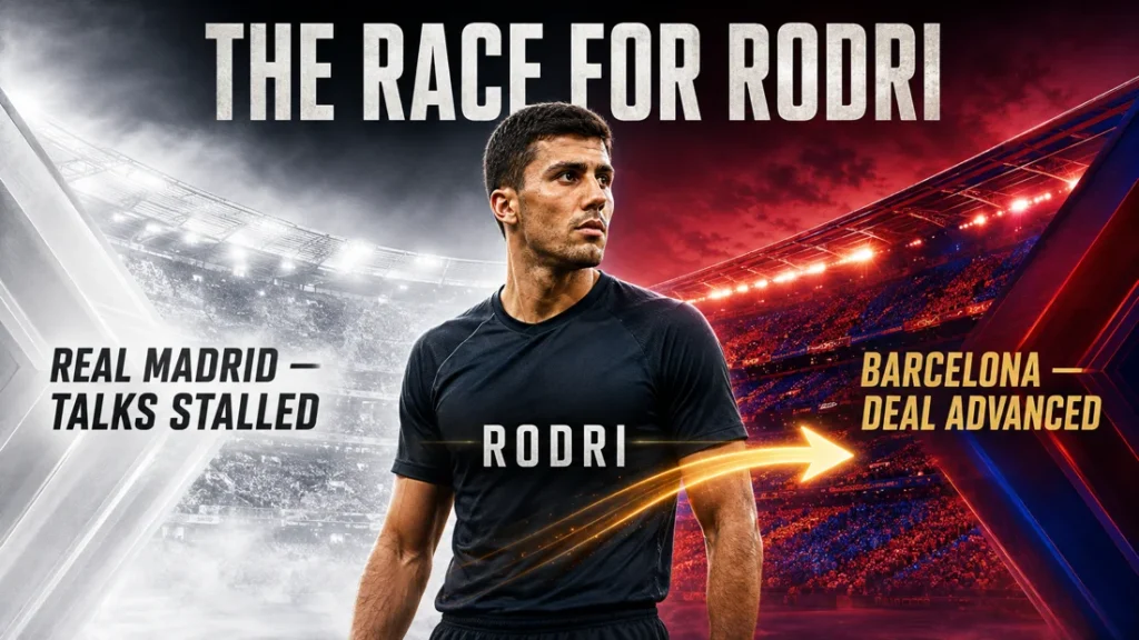 Rodri between Real Madrid and Barcelona as Barcelona move ahead in the transfer race